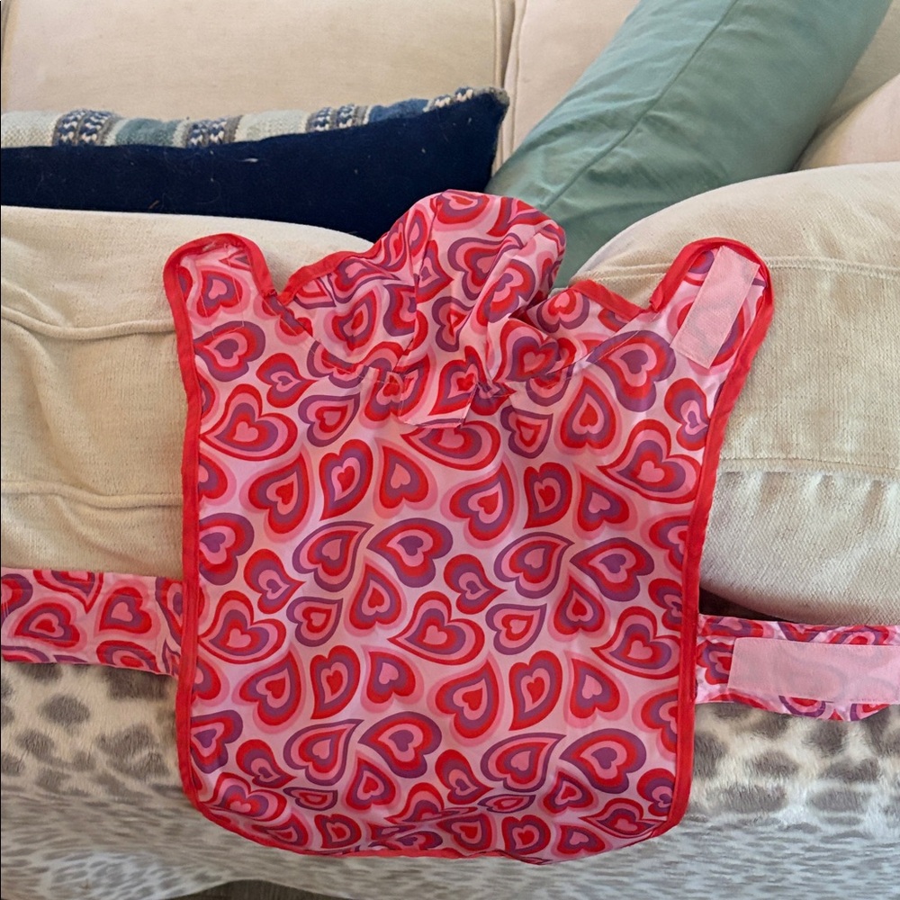 Puppy Dog Rain Coat Heart Patterned